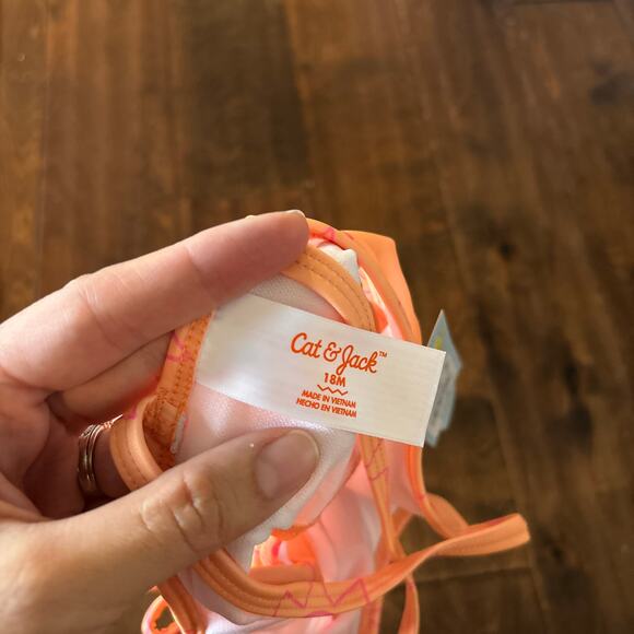 Cat and Jack Girls 18 Month Swimsuit One Piece Orange Sun NEW - Picture 5 of 5